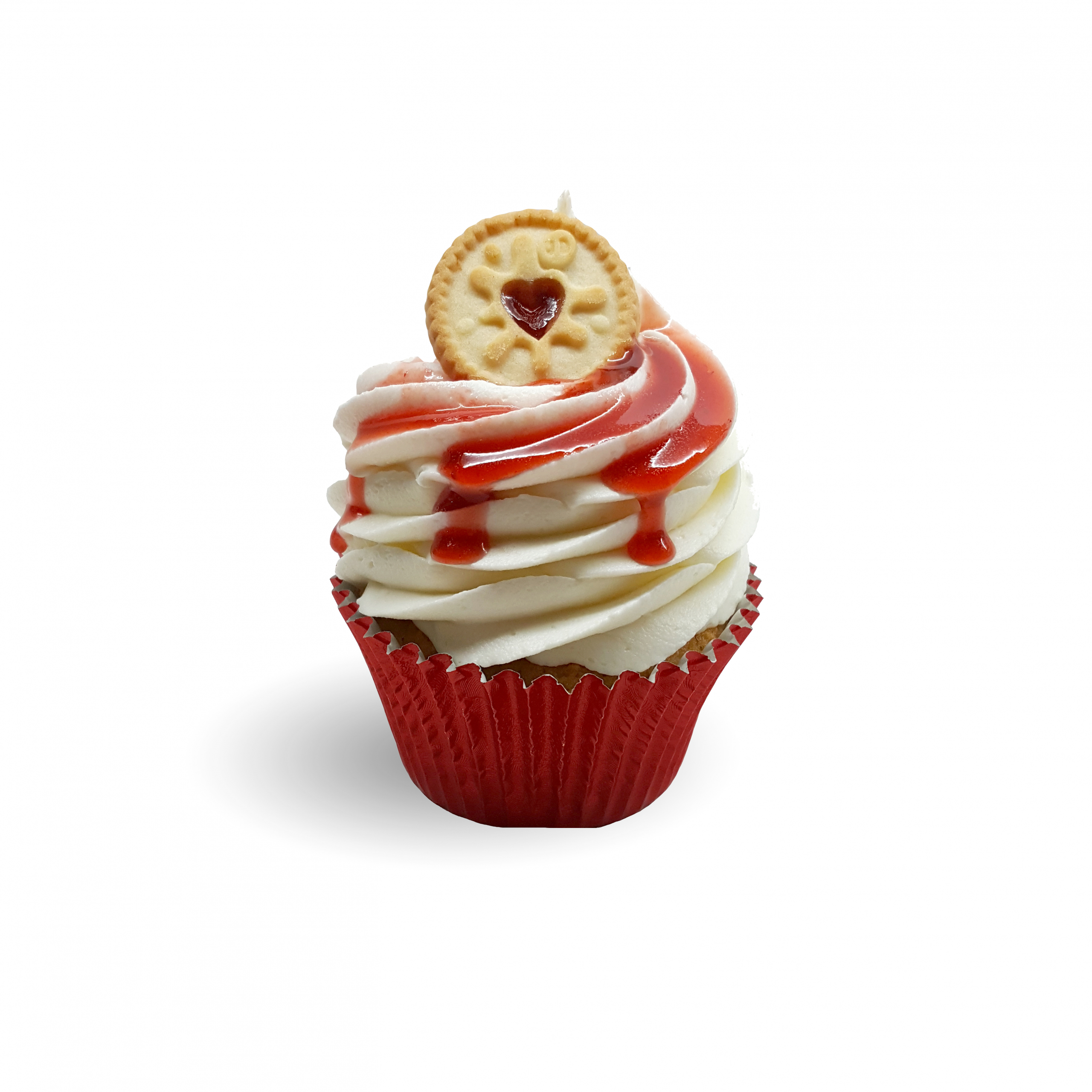 Sumptuous Madagascan bourbon vanilla cupcake oozing with French strawberry ...